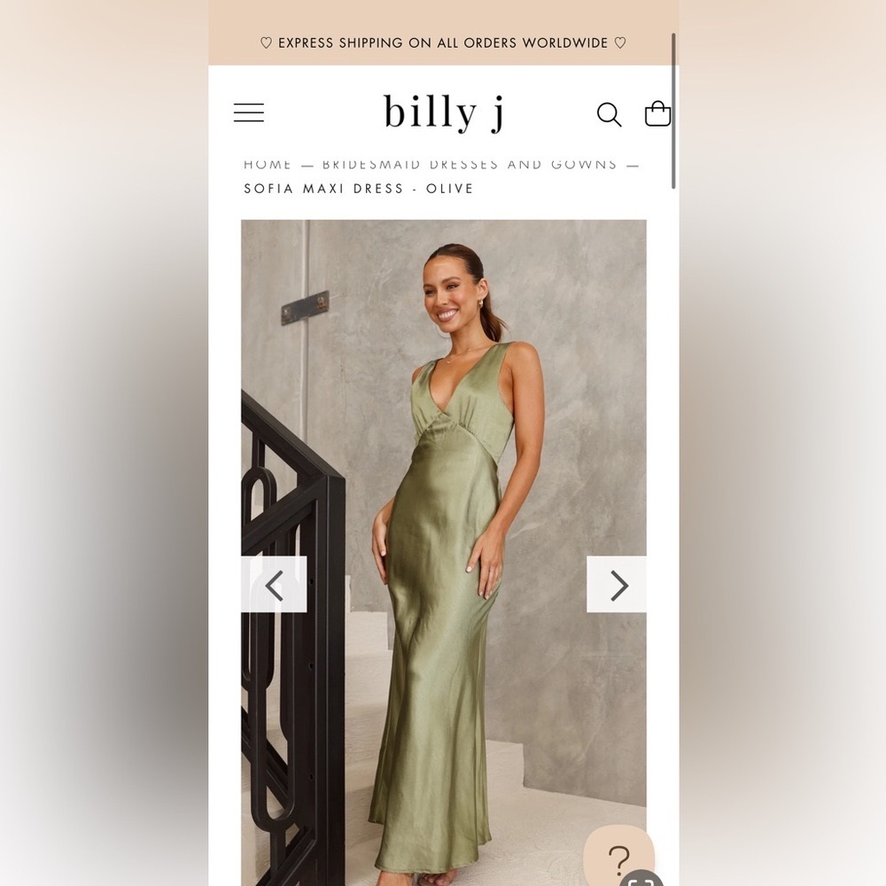 Billy J Sophia Olive Maxi Dress